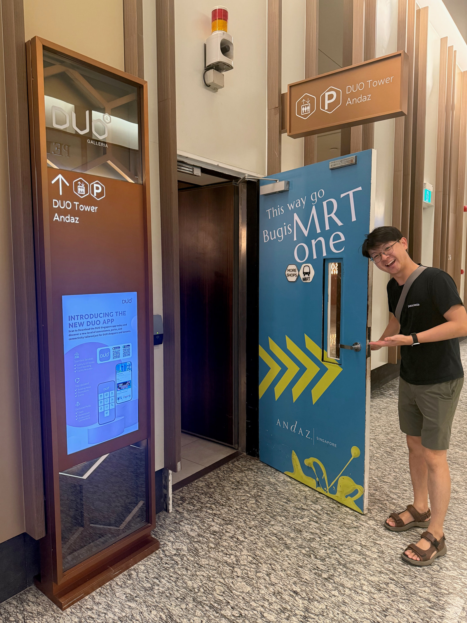 The entrance to the lift lobby might be a little tricky to spot — keep an eye out for it!
